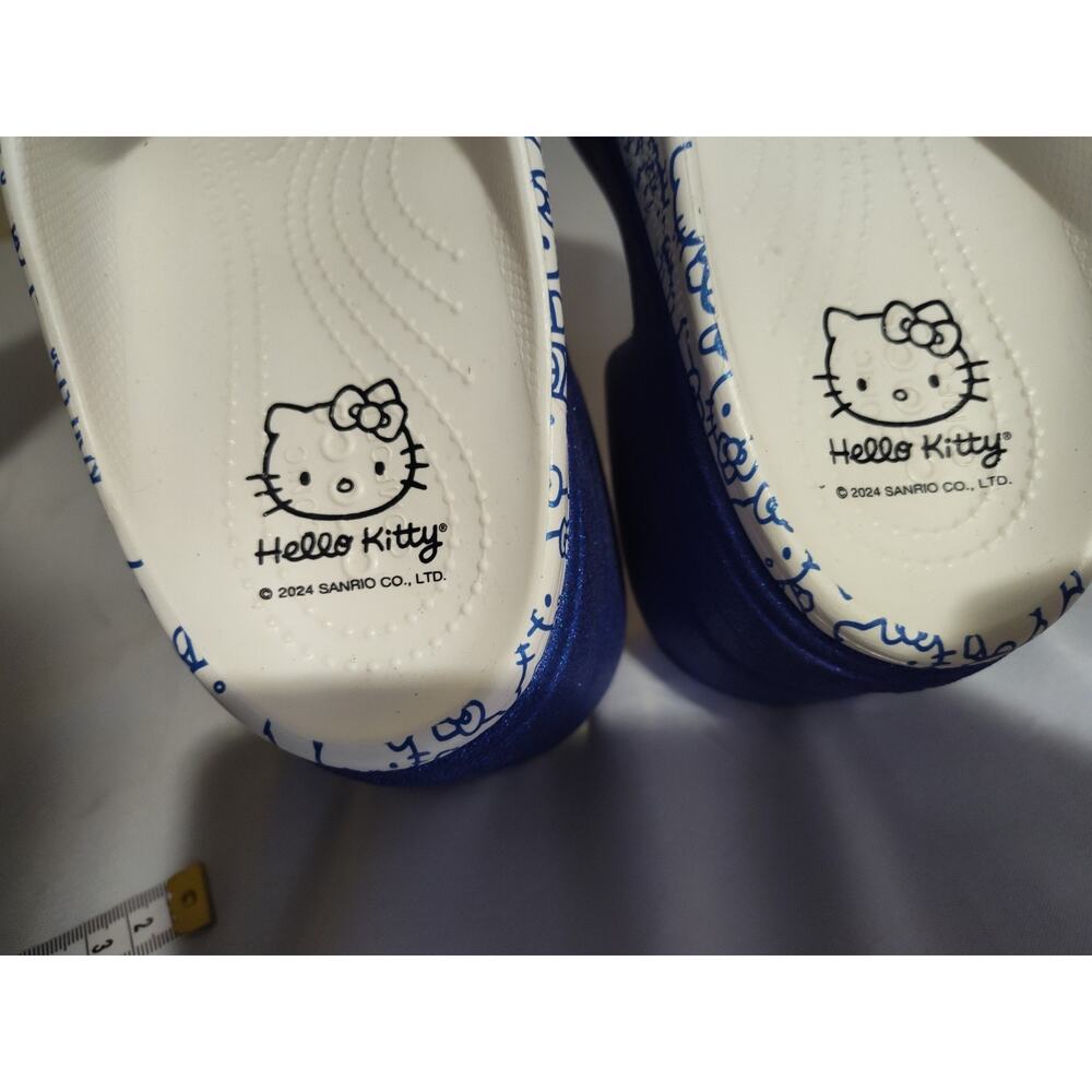 Hello Kitty x Crocs Siren Clog Platform Sandals Blue Glitter Women 11 New - Picture 9 of 16